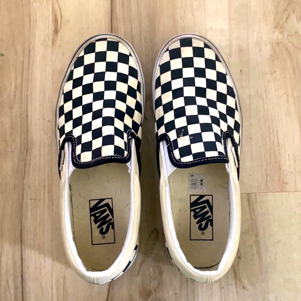 Checkerboard Slip On Vans